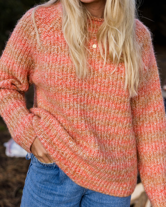 Mountainside Mock Neck Knitted Jumper - Apricot